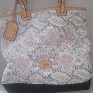 Cloe faux snakeskin tote